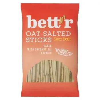 Slaná pochutina Bett´r Bio ovesné solené tyčinky Mořská sůl 50 g