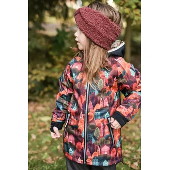 Dětská móda zimní softshellová bunda "podzimní město"