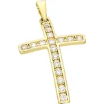 Goldstore Zlatý přívěsek křížek se zirkony Váha: 1.20 g