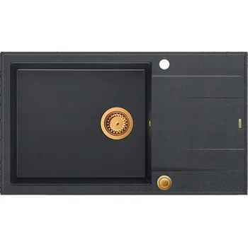 Granitový dřez Quadron Evan dřez graniteq 86x50 cm černá HCQE58650U8_PVDC1_P2O