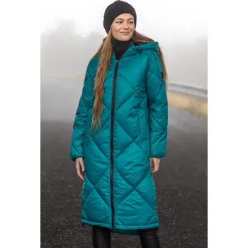 Dámské tričko s.Oliver dámský zimní maxi kabát tyrkysový Velikost: XS