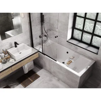 Vana BESCO - Obdélníková vana QUADRO SLIM - Nožičky k vaně - Bez nožiček, Rozměr vany - 170 × 75 VANQAUD170SLIM