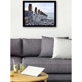 Obraz ASIR Obraz na MDF s rámem JÍZDNÍ KOLO U MOLA 56 x 41 cm