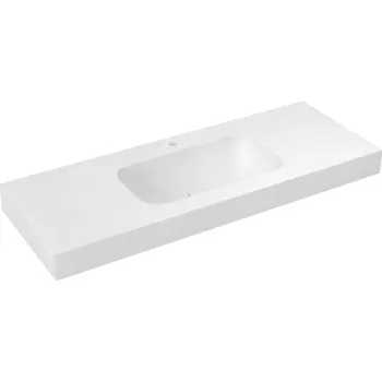 Umyvadlo Sapho EMICO umyvadlo, Rockstone, 140x50cm, límec L, bílá mat, EM140-B1M-L