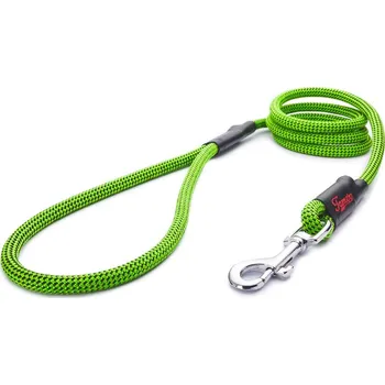 Vodítko pro psa Tamer Lanové vodítko KLASIK | Střední pes | Zelené s černým prošitím - 449 Délka: 115 cm