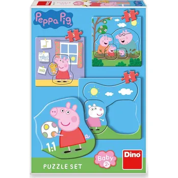 DINO Baby puzzle Prasátko Pepina a rodina 3v1 (3,4,5 dílků)