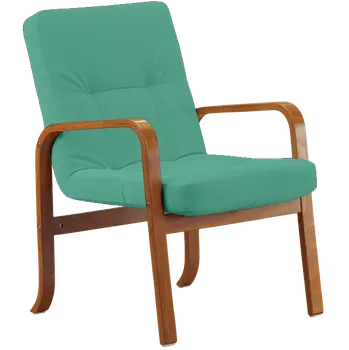 Sedací souprava RO - 10 křeslo čalouněné koženkou Oto, dřevěné OTO T 4 - koženka tyrkysová