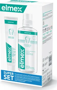 Zubní pasta Elmex Sensitive Super Set zubní pasta 75 ml + ústní voda 400 ml