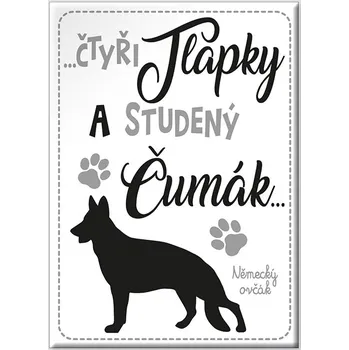 Dekorativní magnet Nekupto Mazlíčci magnet Německý ovčák 66 x 90 x 2 mm