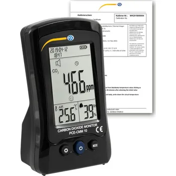 Měřič kvality ovzduší PCE-CMM 10, měření CO2, teploty, vlhkosti, 3 LC displej, ISO
