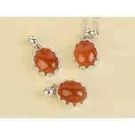 Přívěsek z karneolu oválný s obrubou Ag 925/1000 + Rh