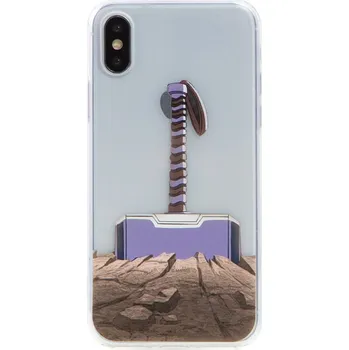 Pouzdro na mobilní telefon Kryt MARVEL Pro Apple iPhone Xs Max - Thorovo kladivo - gumový - průhledný