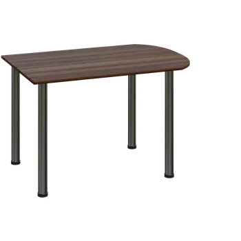 Stolová podnož EJ 18 - 12 přístavba jednací, kovová podnož chrom, síla desky 18 mm, široká 1200 mm, ořech královský