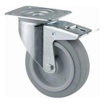 Nábytkové kování TENTE kolečko otočné 3477 brzda měkčený běhoun průměr 100mm (TENTE kolečko otočné 3477 brzda měkčený běhoun průměr 100mm)