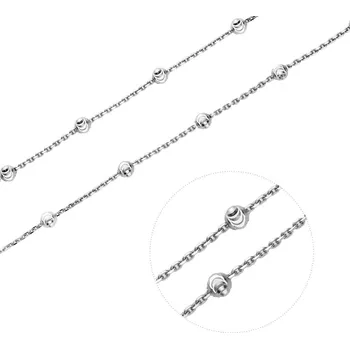 Náramek Bealio BEALIO Stříbrný řetízek na nohu KULIČKY MĚSÍČNÍ brus Délka náramku: 24+3 cm 03-06973-0421