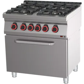 Sporák Sporák kombinovaný se statickou elektrickou troubou GN 2/1 - 4x hořák ECO | REDFOX - SPBT 70/80 21 GE