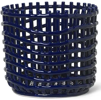 Úložný box Ferm Living, Úložný koš Ferm Living keramický 21 cm nebově modrý - Formadore