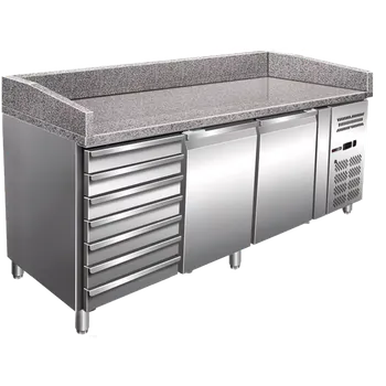 Stůl chladicí pizza 2D + 7 neutrálních zásuvek | REDFOX - MTP 2D7ZN