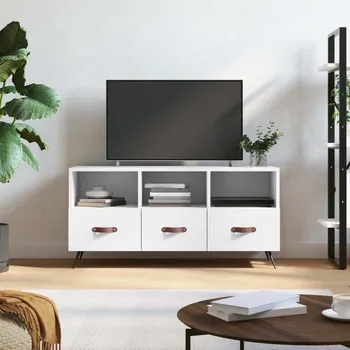 Televizní stolek vidaXL TV skříňka 102 x 36 x 50 cm kompozitní dřevo [829008] Barva: Bílá
