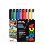 UNI PC-1MR POSCA Sada Akrylových popisovačů 0,7 mm [8 ks] - mix barev