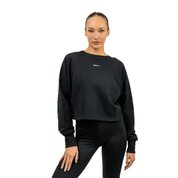 Dámská mikina Nebbia Crop mikina GYM SPIRIT 483 černá - M