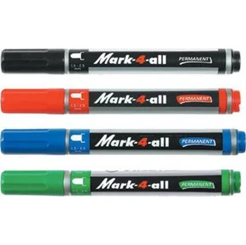 Permanentní popisovač "Mark-4-all", zelená, 1,5-2,5mm, kuželový hrot, STABILO