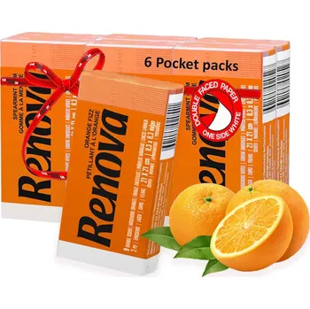 Papírový kapesník RENOVA Papírové kapesníčky oranžové 3vrstvé, 6 x 9 ks