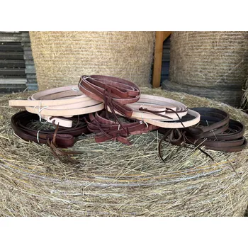 Sedlářská výroba Pánské westernové otěže dělené od sedláře, síla 1,8cm s těžítkem na koncovce Barva: natural