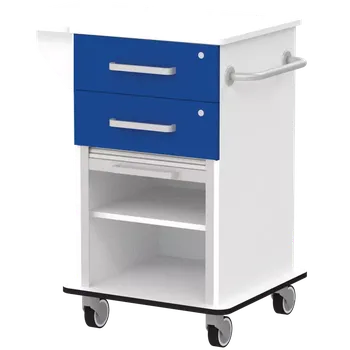 VIZITA 01 R mobilní vozík vizitový, korpus bílý, čílka královsky modré