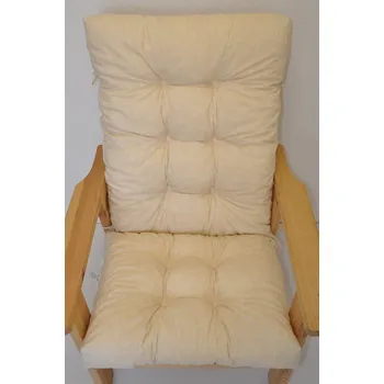 Polstr na zahradní křeslo vysoké - látka světle béžový melír