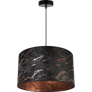 Závěsné svítidlo Werona 3, 1x černé textilní stínítko se vzorem, (fi 40cm), c