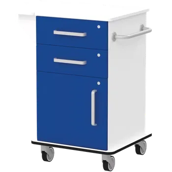 VIZITA 01 D mobilní vozík vizitový, korpus bílý, čílka královsky modré