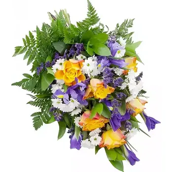 Smuteční dekorace Smuteční kytice Růže a Iris