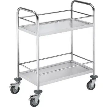 MOBILE 23 vozík 2-policový s ohrádkou, nerez