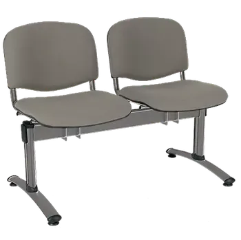 CL - 22, čalouněná lavice do čekárny, 2-sedák, koženka AN - 052 šedá, kostra chrom