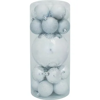 Vánoce Vánoční ozdoba stříbrná 20 dílná + Ball