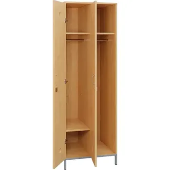 Šatní skříň SLN - 62T šatní skříň dřevěná, 2-dveřová, levá, šatní tyč, 1800x600x500, kovové nohy, javor horský