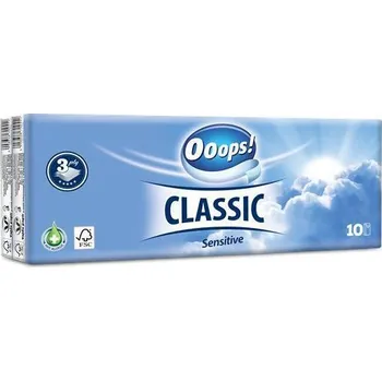 OOOPS Kapesníky, 3-vrstvé, 10x10ks, "Ooops! Classic", sensitive