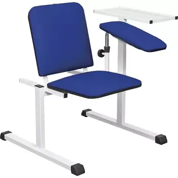 Křeslo OZC - 06 židle odběrová s 1 područkou a stolkem, tmavě modrá č.8