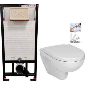 Klozet DEANTE Podomítkový rám, pro závěsné WC mísy bez tlačítka + WC JIKA LYRA PLUS + SEDÁTKO DURAPLAST SLOWCLOSE CST_WC01 X LY5
