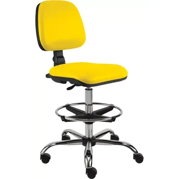 Jídelní židle ELLA - S židle provozní, kříž chrom, koženka AN 036 - koženka žlutá