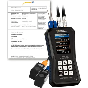 Průtokoměr Průtokoměr PCE-TDS 200+S, se 2 snímači, jmenovitá šířka DN 15-100, certifikát ISO
