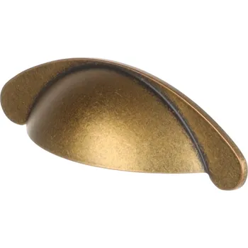 Nábytkové kování Interex design Úchytka SHELL / Mosazná patina 64 mm
