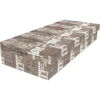 Postel Čalouněná lamelová válenda Valerie Words s úložným prostorem - Words hnědá, Molitanová 13 cm, 80 x 200 cm, Bez navýšení