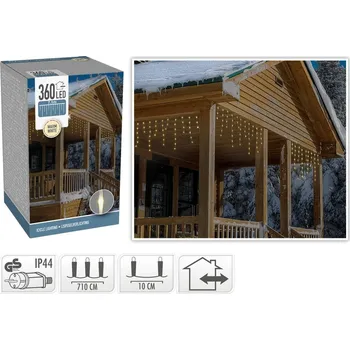 Vánoční dekorace Vánoční rampouchové osvětlení s 360 LED, délka 7 m