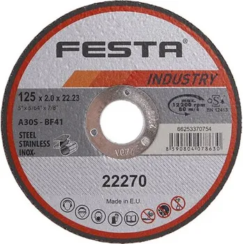 Řezný kotouč Kotouč řezný FESTA INDUSTRY na kov 125x2x22.2mm 22270