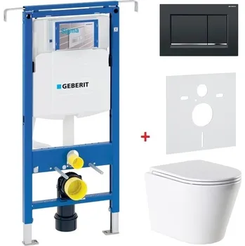 WC sada GEBERIT Duofix Special- Sada pro závěsné wc + wc mísa rimfree a sedátko softclose OVALE, 111.355.00.5 OVALE BASSO_B1