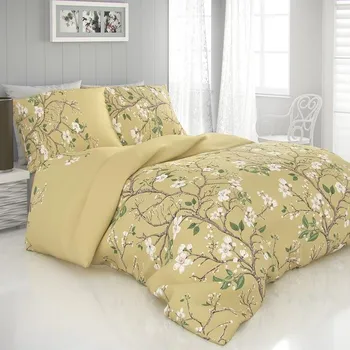 Povlečení Kvalitex JARO zlatá 200 x 220, 2x 70 x 90 cm zipový uzávěr