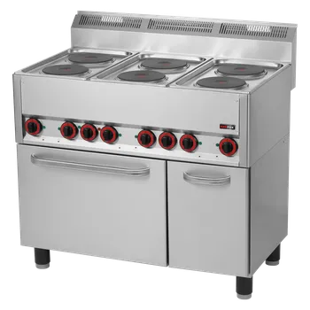 Sporák Sporák elektrický s horkovzdušnou elektrickou troubou GN 1/1 - 6x plotýnka 400 V | REDFOX - SPT 90 ELS