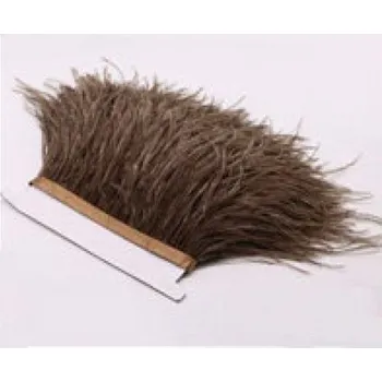 Prýmek z pštrosího peří 6-8 cm, hnědý